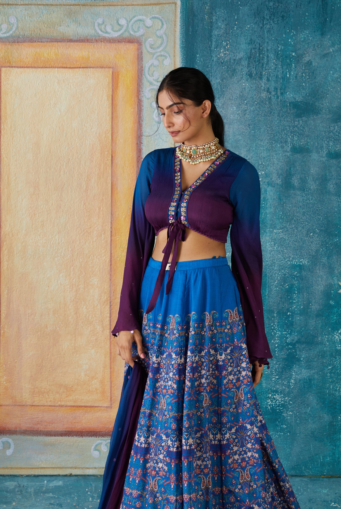 BLUE LEHENGA SET