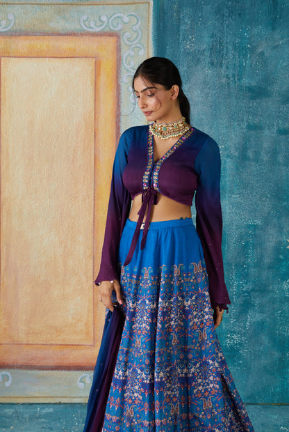 BLUE LEHENGA SET