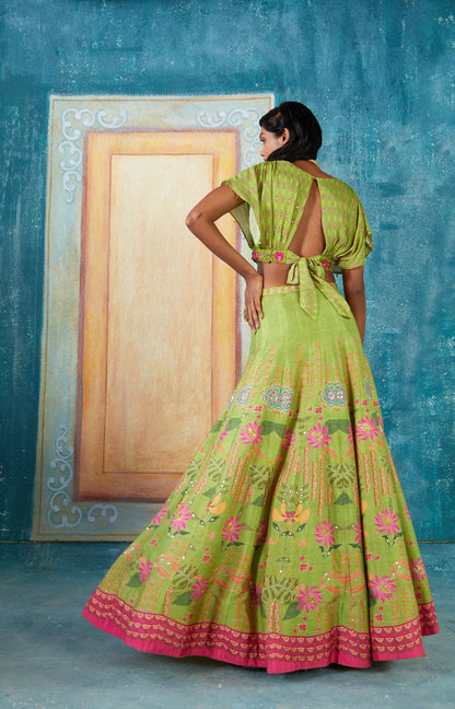 GREEN LEHENGA SET