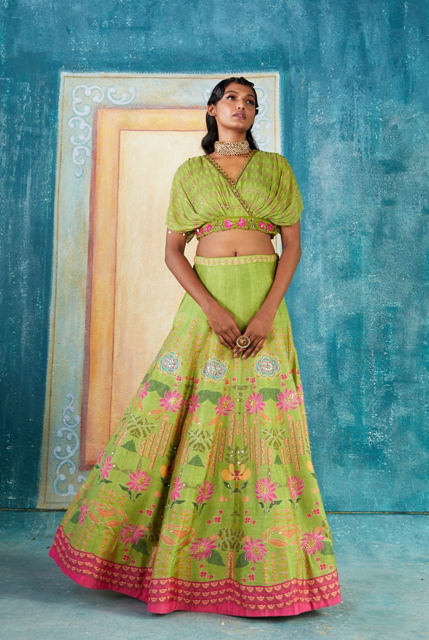 GREEN LEHENGA SET