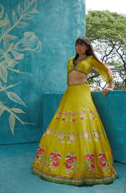 YELLOW LEHENGA SET