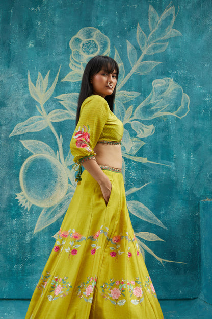 YELLOW LEHENGA SET