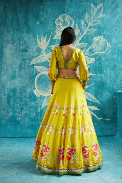 YELLOW LEHENGA SET