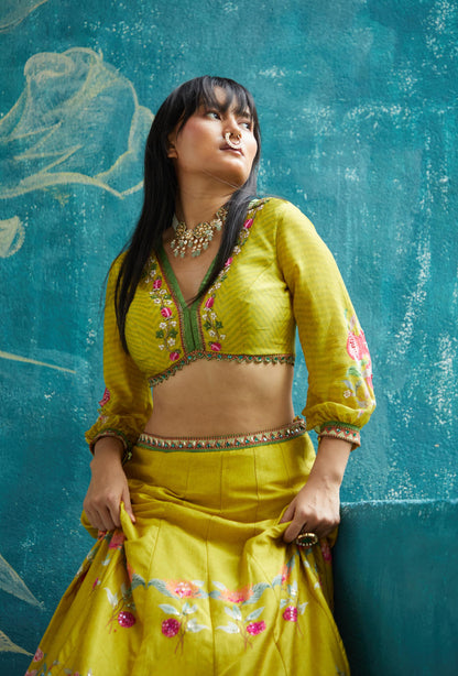 YELLOW LEHENGA SET