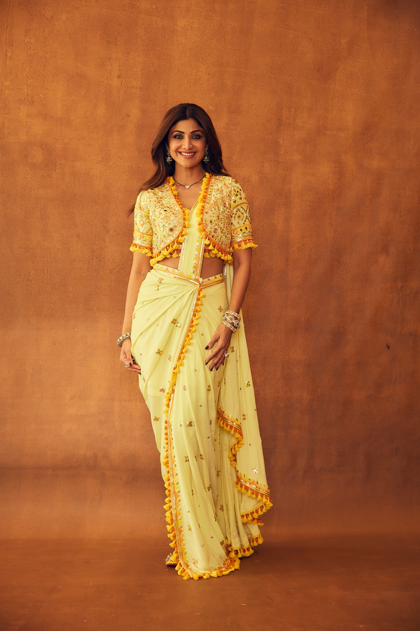 YELLOW SAREE SET