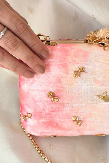 GULBAHAR SHIBORI CLUTCH - PINK