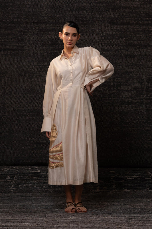 GULNAAR FLORAL PLEATED DRESS