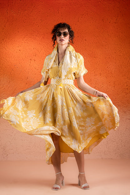 YELLOW  MIDI DRESS