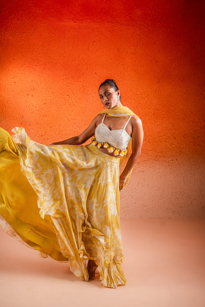 YELLOW  LEHENGA SET