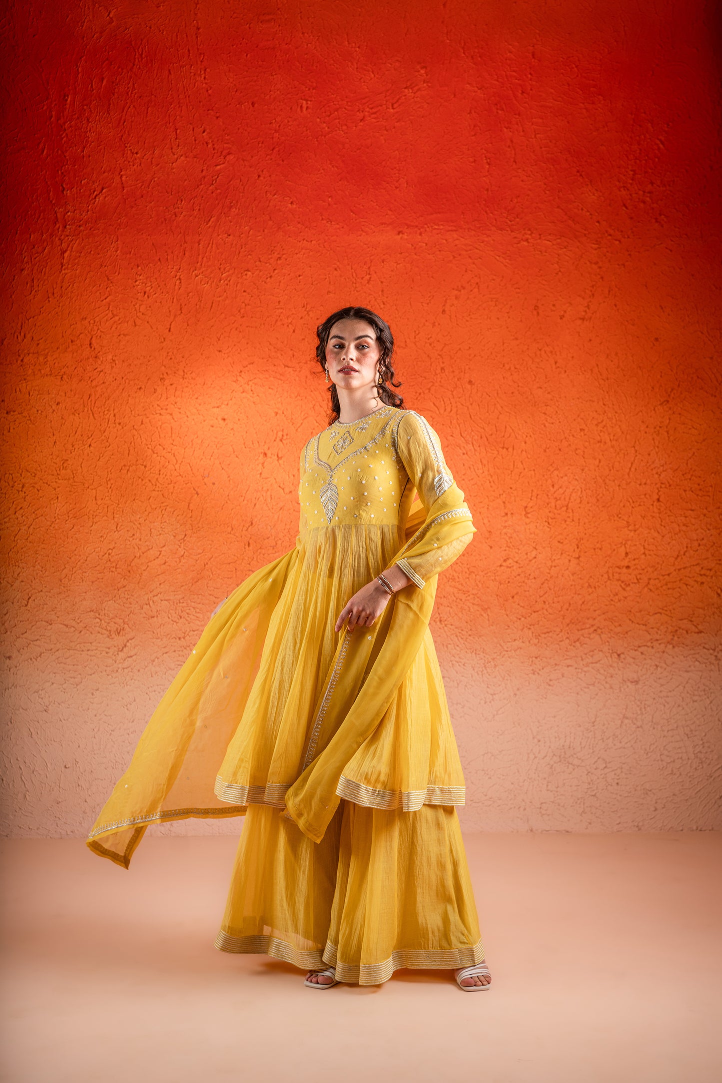 YELLOW  ANARKALI SET