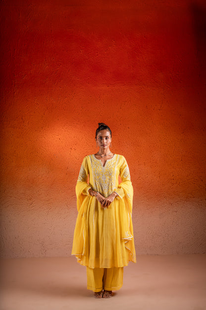 YELLOW  KURTA SET