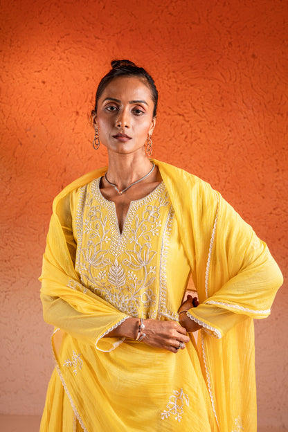 YELLOW  KURTA SET