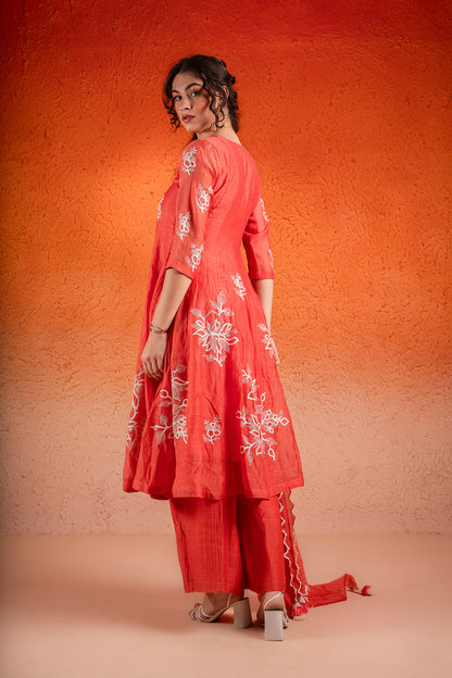 PEACH ANARKALI SET