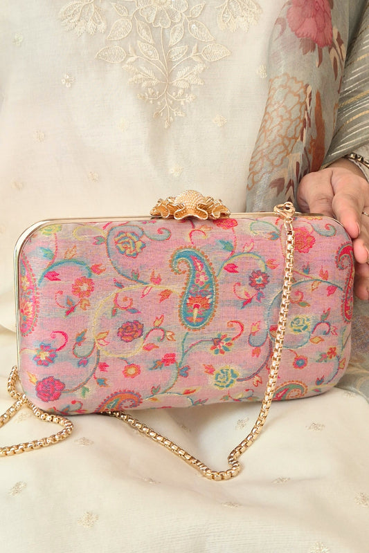 HINA PASHMINA CASHMERE CLUTCH - PINK