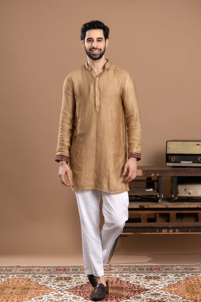 ZARDOZI WORK KURTA WITH STRAIGHT FIT PYJAMAS