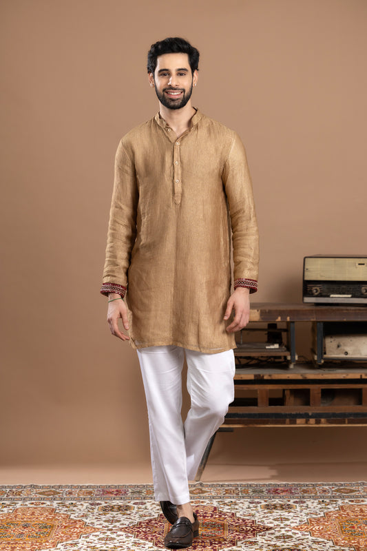ZARDOZI WORK KURTA WITH STRAIGHT FIT PYJAMAS