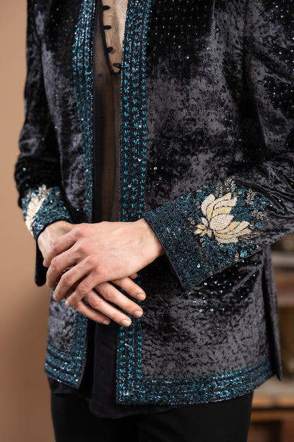 ZARDOZI PUFFER JACKET SET