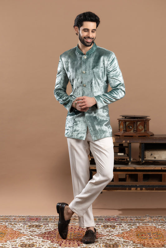 RISP PATHANI SHERWANI WITH INTRICATE ZARDOZI WORK