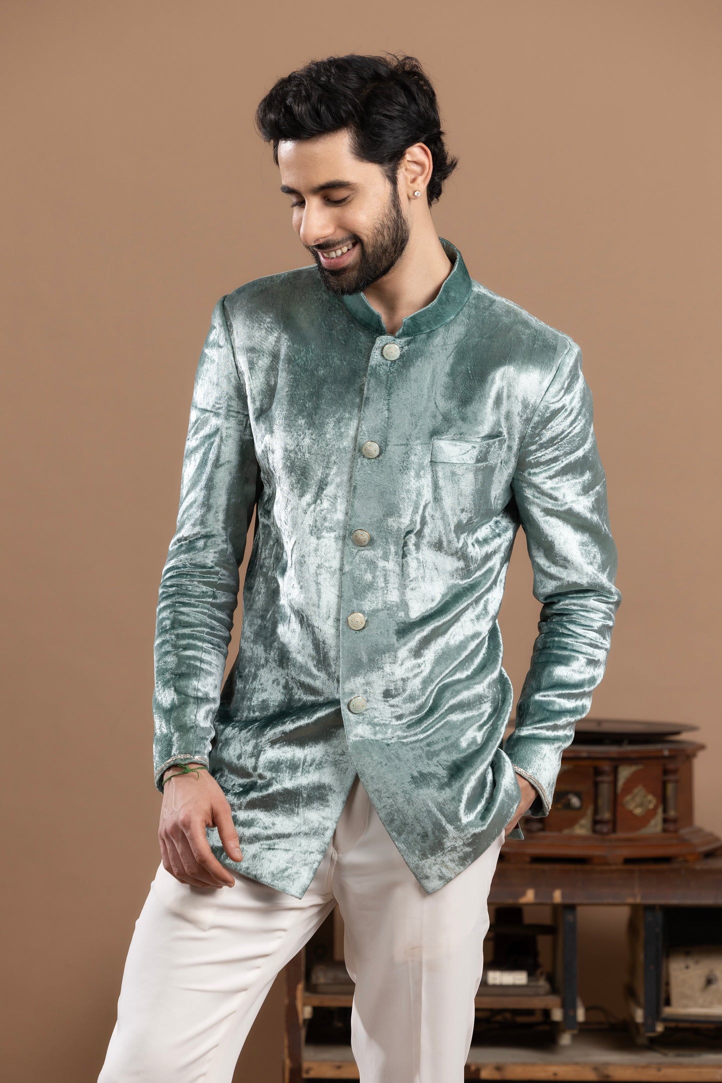 RISP PATHANI SHERWANI WITH INTRICATE ZARDOZI WORK