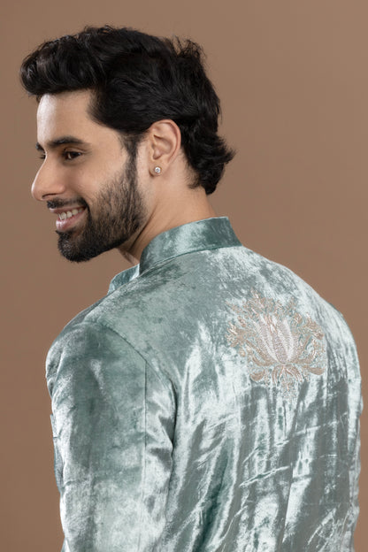 RISP PATHANI SHERWANI WITH INTRICATE ZARDOZI WORK