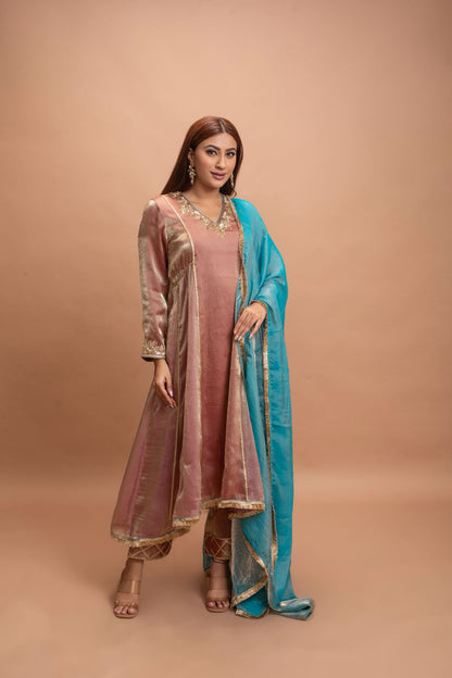 GOLDENISH PINK & BLUE KURTA SET