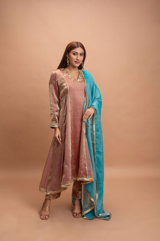 GOLDENISH PINK & BLUE KURTA SET