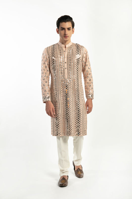 BLUSH PINK EMBELLISHED KURTA