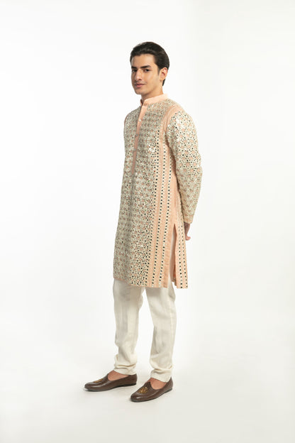 PEACH EMBELLISHED KURTA