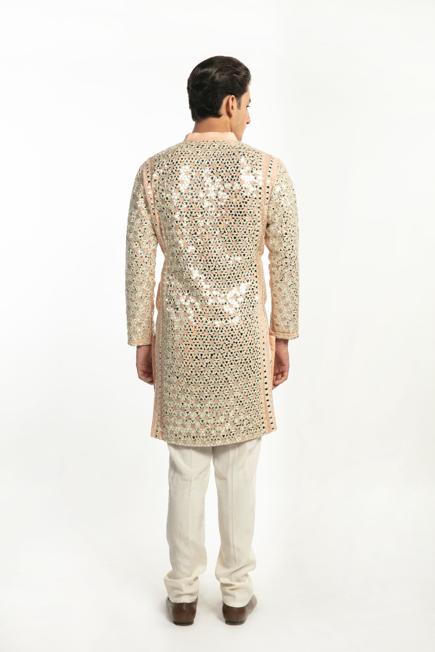 PEACH EMBELLISHED KURTA