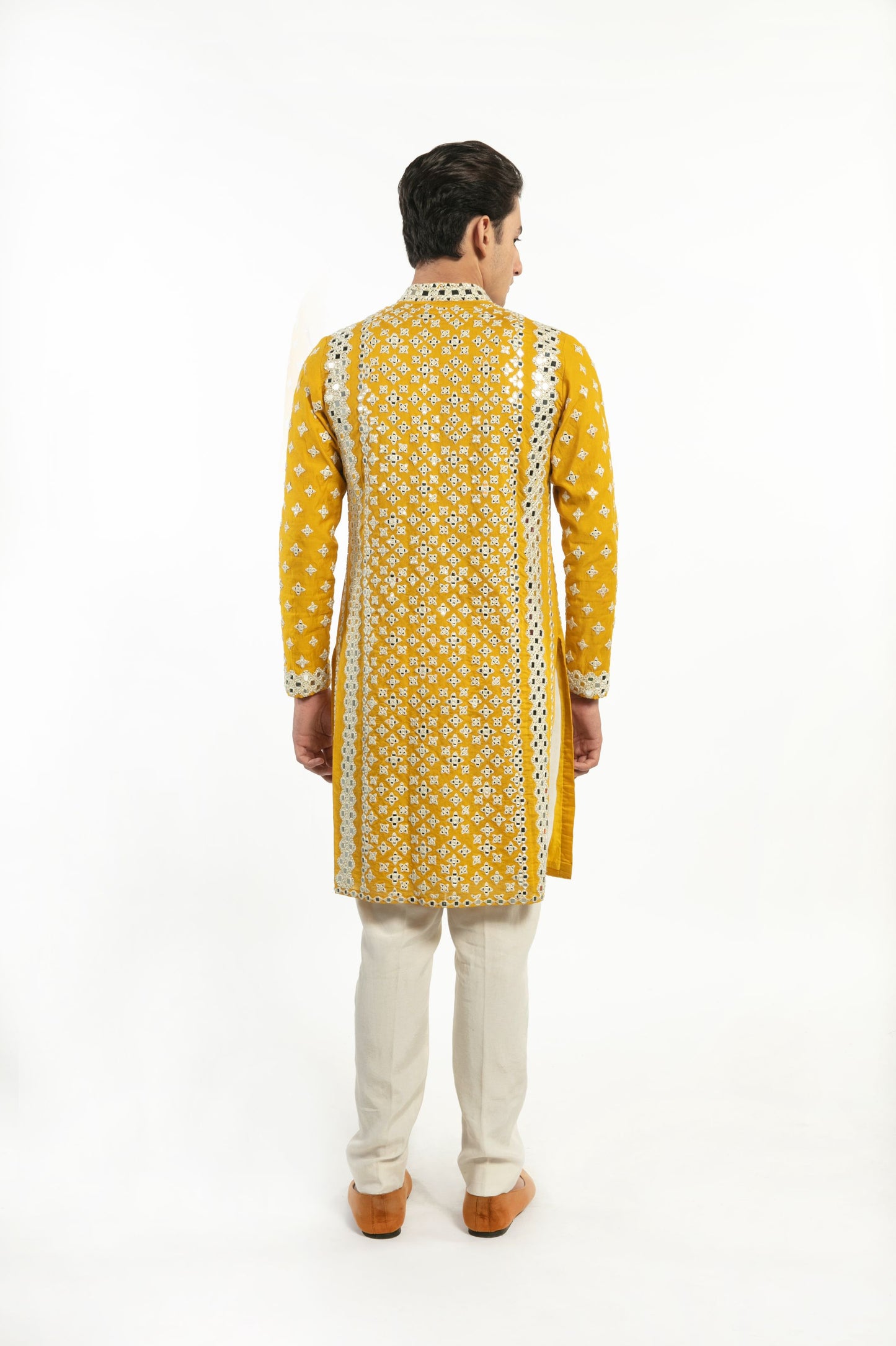 YELLOW EMBELLISHED KURTA