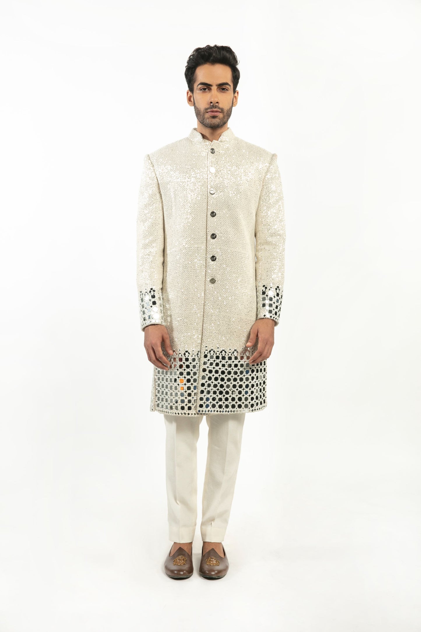 IVORY EMBELLISHED SHERWANI SET