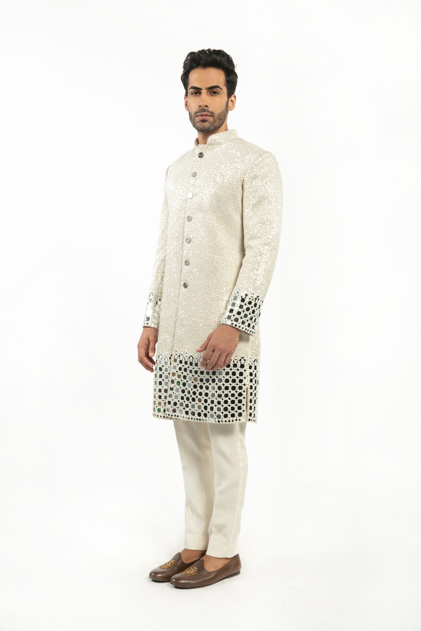 IVORY EMBELLISHED SHERWANI SET