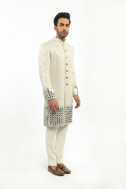 IVORY EMBELLISHED SHERWANI SET