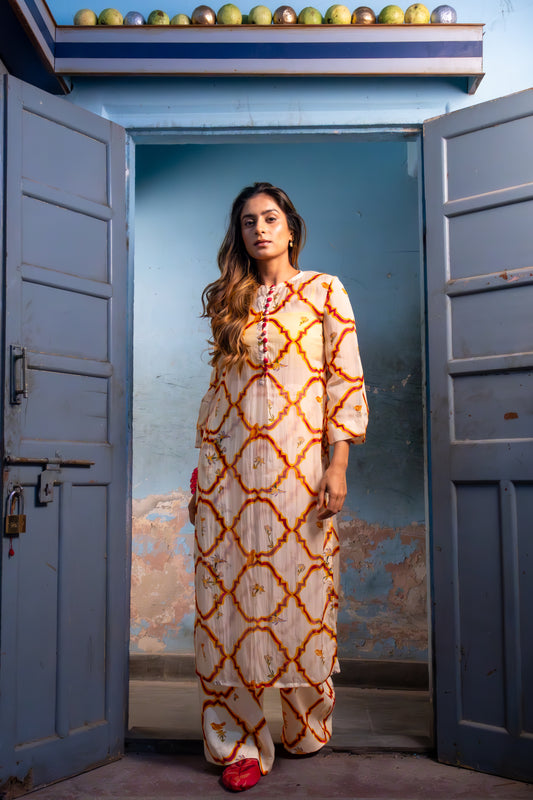 MILK YELLOW KURTA SET