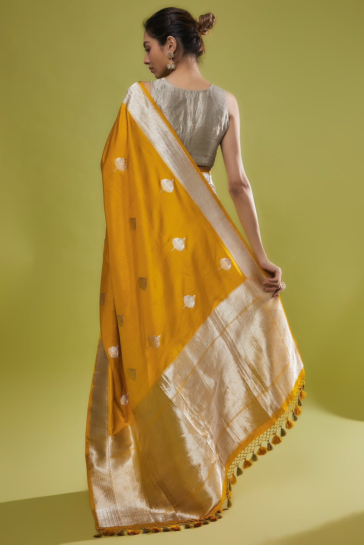 YELLOW KATAN SILK SAREE