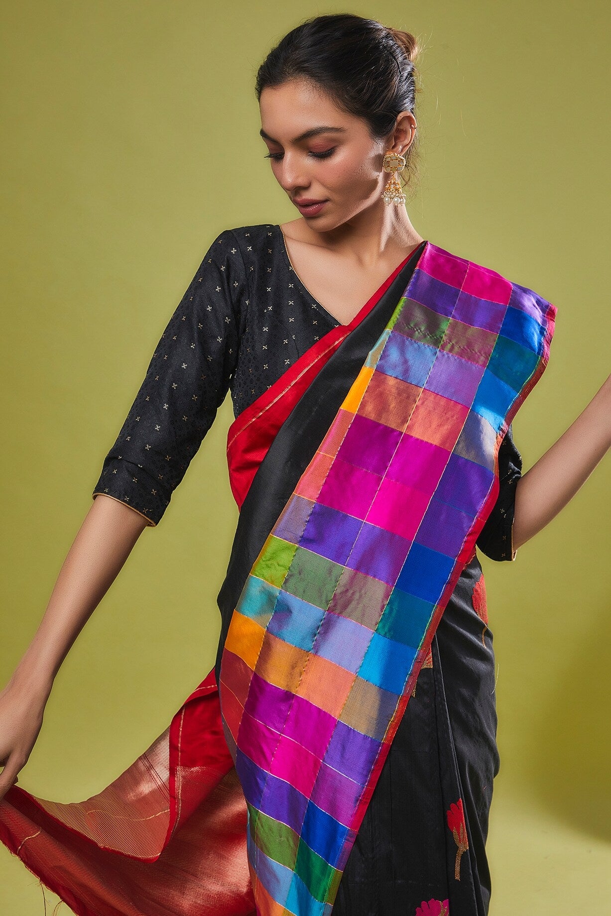 BLACK SILK SAREE