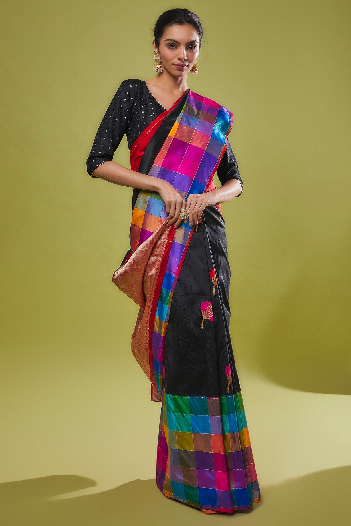 BLACK SILK SAREE