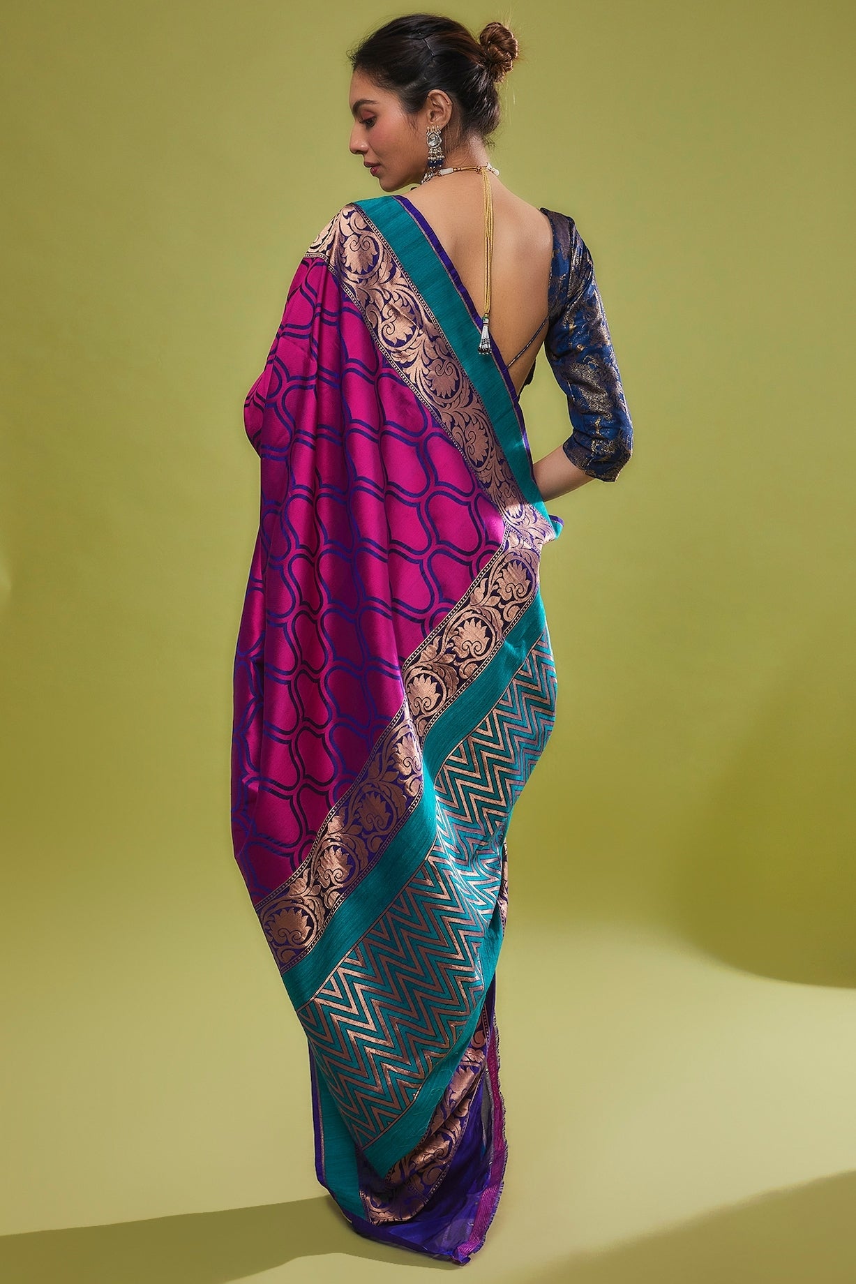 PURPLE & BLUE SILK SAREE