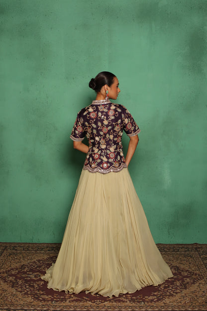 VELVET ROSY LEHENGA SET