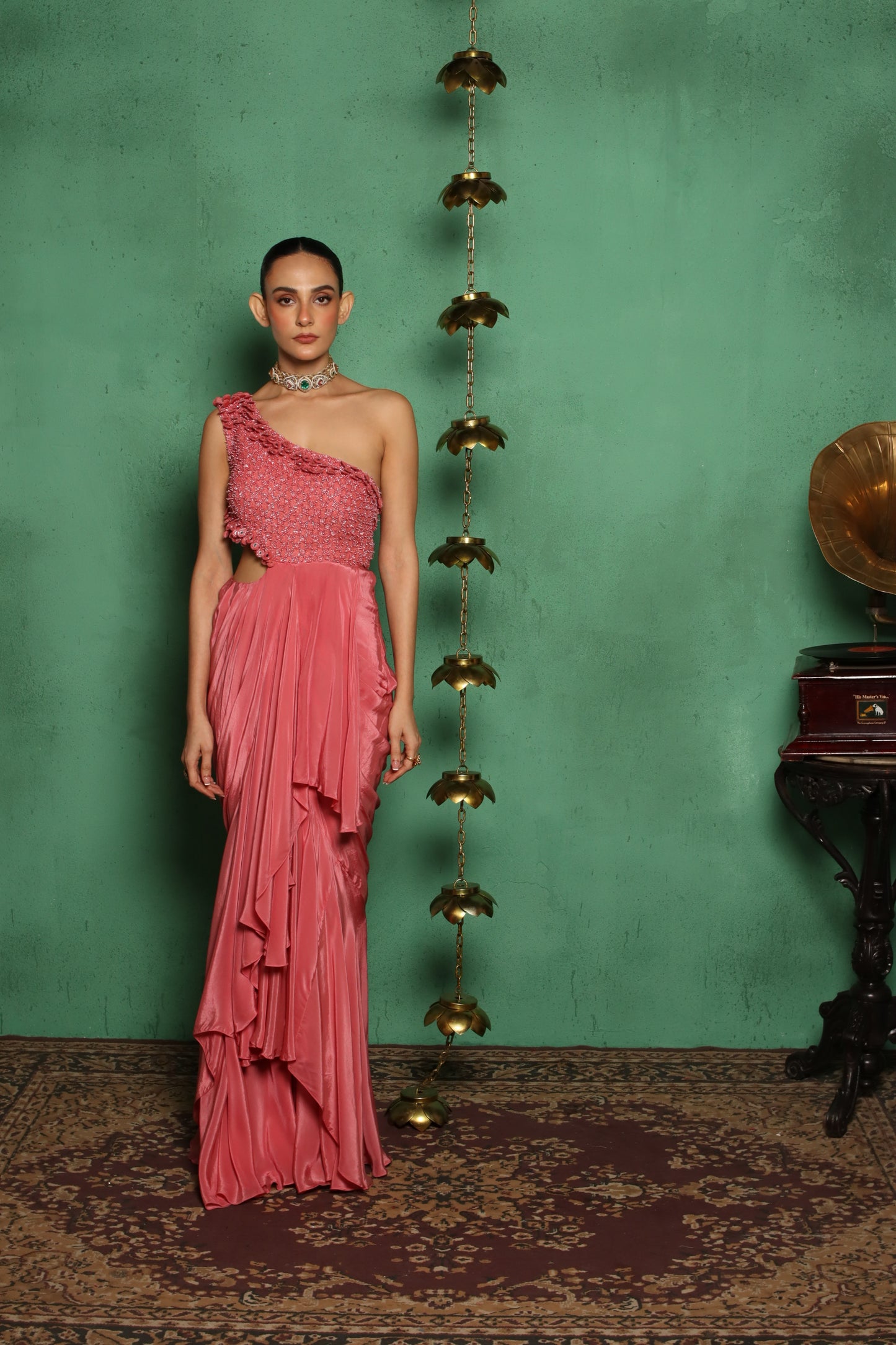 MIRROR HANGING ONE SHOULDER DRESS