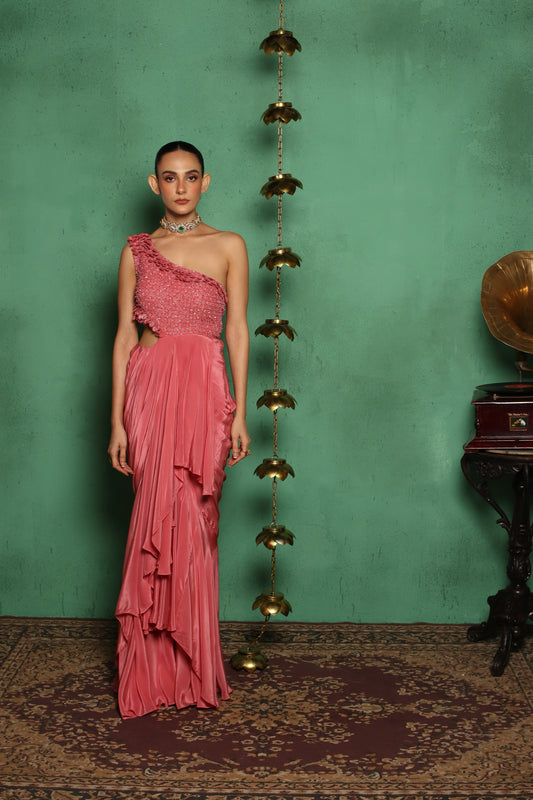 MIRROR HANGING ONE SHOULDER DRESS