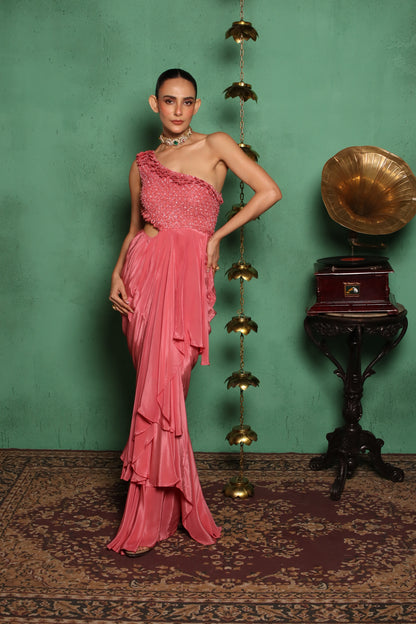 MIRROR HANGING ONE SHOULDER DRESS
