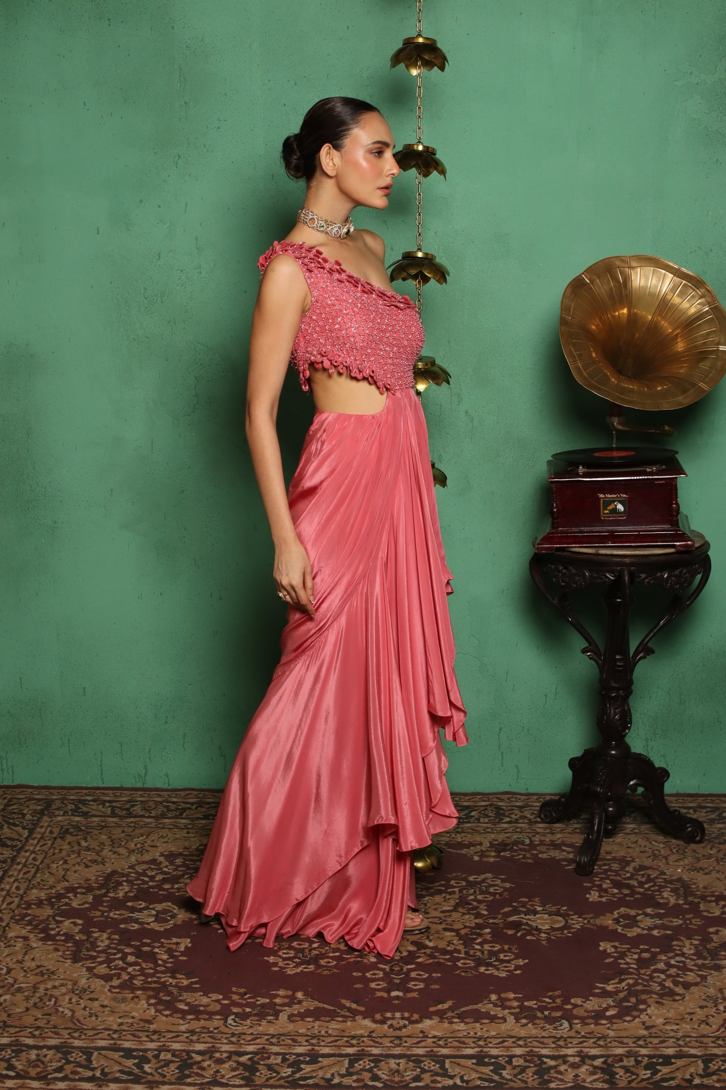 MIRROR HANGING ONE SHOULDER DRESS