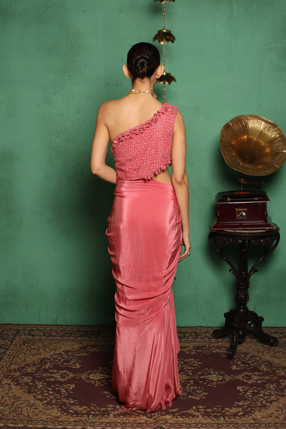 MIRROR HANGING ONE SHOULDER DRESS