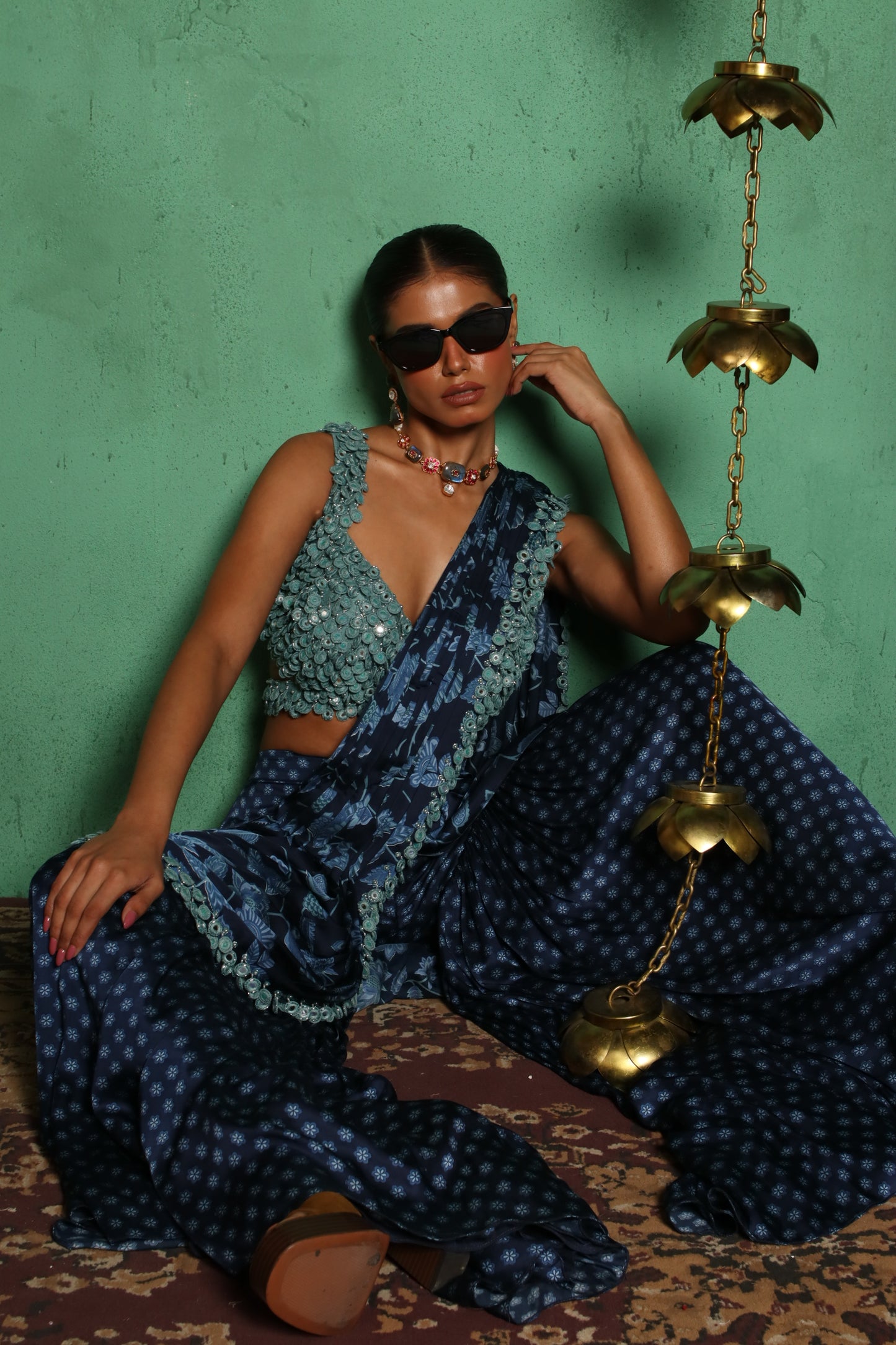 MIRROR CHIC PRINT STYLE SAREE