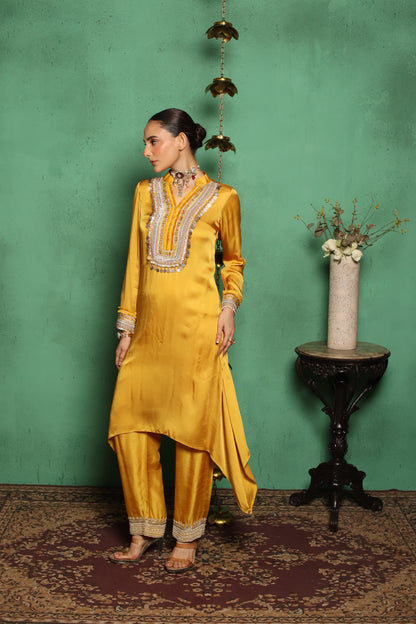 MUSTARD COIN KURTA