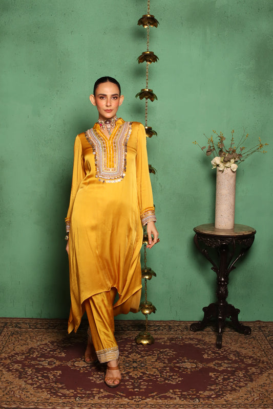 MUSTARD COIN KURTA