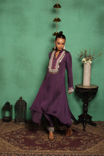 PURPLE COIN KURTA