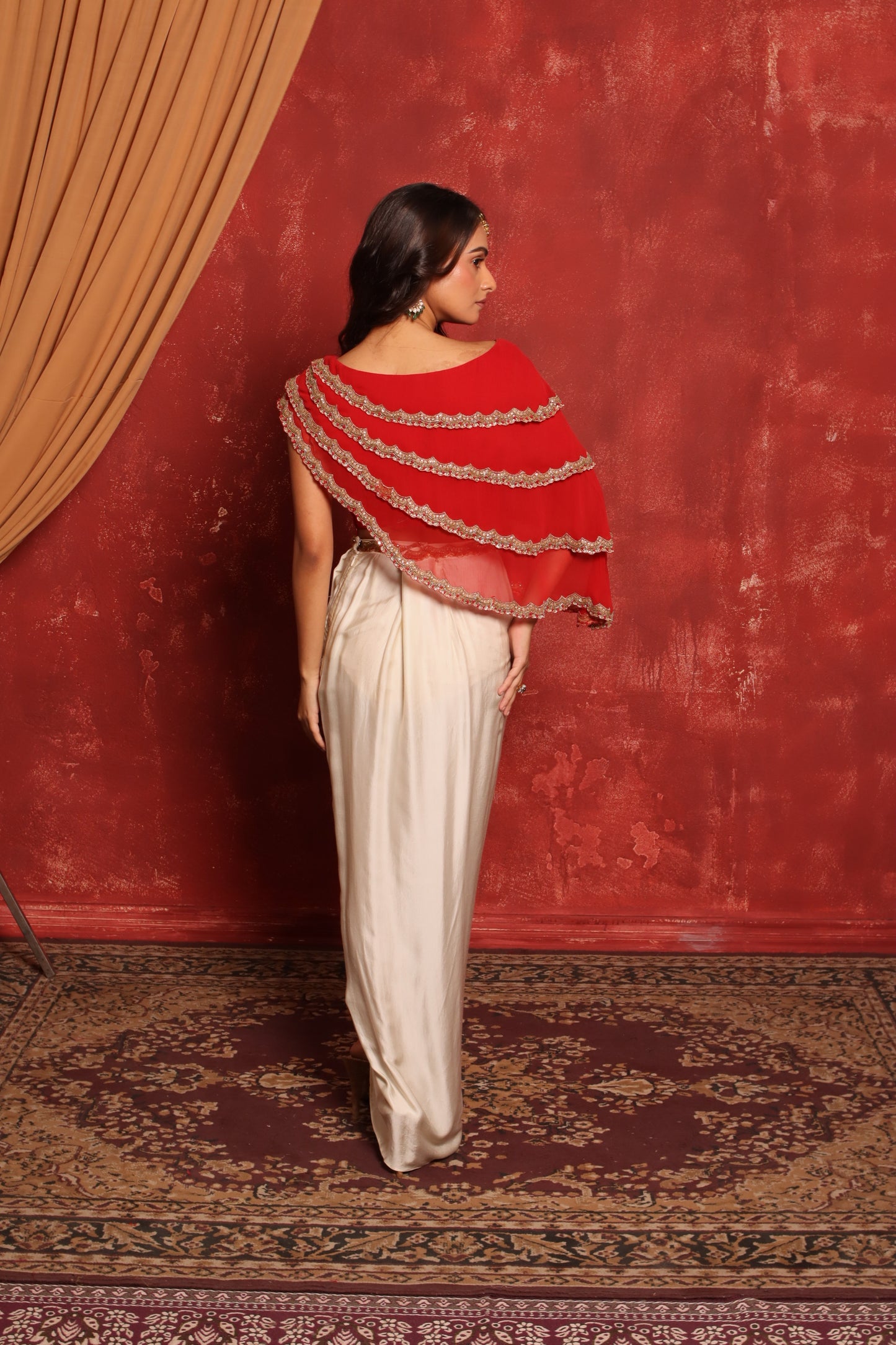 LAYERED CAPE DHOTI SET
