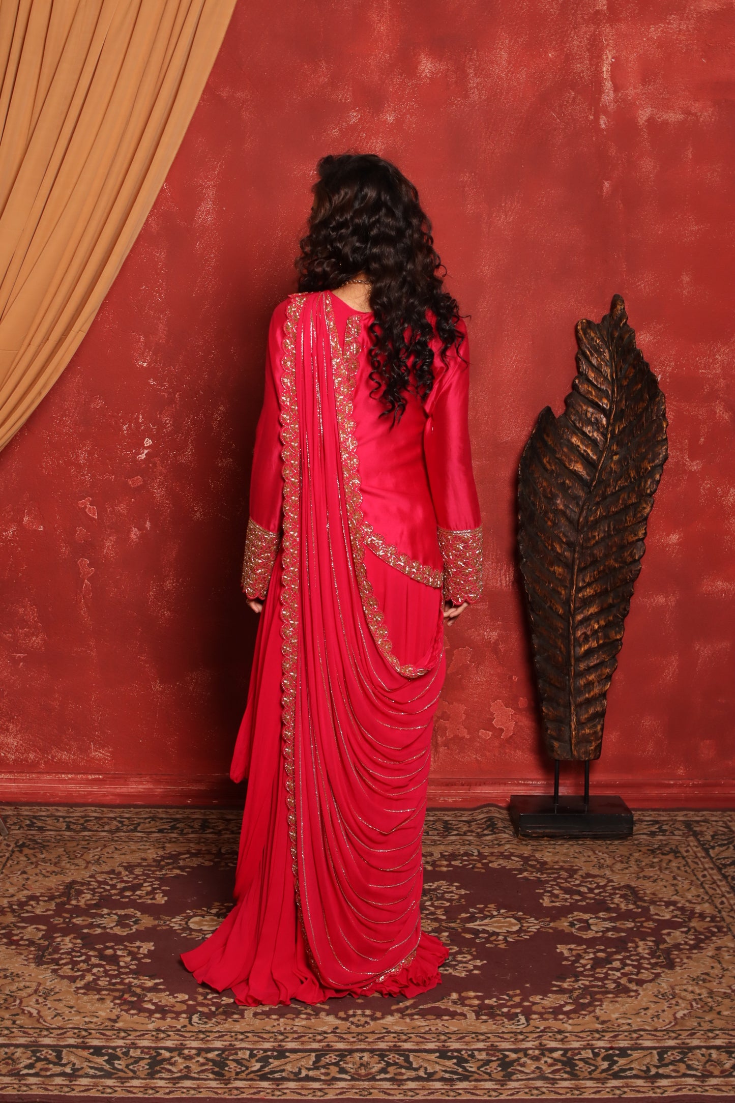 HOT PINK FUSION DRAPE ANARKALI